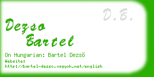 dezso bartel business card